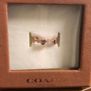 Coach rose gold hearts ring